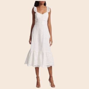 Parker ​Genevieve Eyelet Midi Dress Size 2